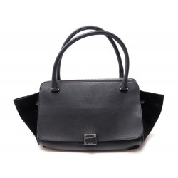 SAC A MAIN CELINE TRAPEZE GM LARGE EN CUIR ET DAIM NOIR PORTE EPAULE PURSE 2500€