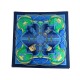 FOULARD HERMES GRANDE TENUE EN SOIE BLEUE CARRE 90 CM ILK SCARF BLUE 350€