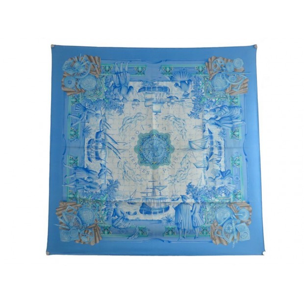 FOULARD HERMES AZULEJOS EN SOIE BLEUE CARRE 90 CM SILK SCARF BLUE 350€