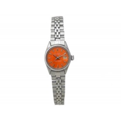 MONTRE ROLEX LADY DATEJUST 6516 24 MM AUTOMATIQUE CADRAN ORANGE RARE WATCH 6750€