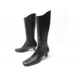 NEUF BOTTES PRADA EN CUIR NOIR 37 IT 38 BOOTS 