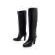 CHAUSSURES SERGIO ROSSI BOTTES A TALONS 38 CUIR NOIR FEMME BOOTS BLACK SHOE 900