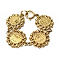 BRACELET CHANEL CHARMS MEDAILLONS RUE CAMBON 20CM EN METAL DORE GOLD 890€