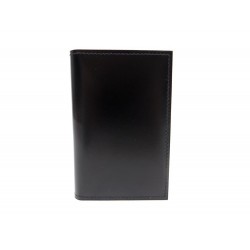 NEUF PORTE CARTES HERMES EN CUIR BOX NOIR BLACK LEATHER CARD HOLDER WALLET 585€