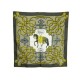 NEUF FOULARD HERMES PALEFROI FRANCOISE DE LA PERRIERE CARRE SOIE GRIS SCARF 350€