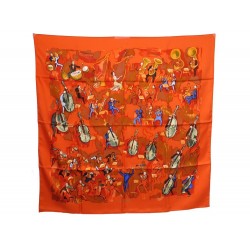 NEUF FOULARD HERMES CONCERTO CLERC ORANGE