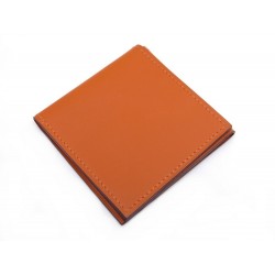 NEUF RANGE PRESERVATIF HERMES ETUI EN CUIR CHAMONIX ORANGE CONDOM CASE 360€