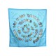 NEUF FOULARD HERMES IMPOSE TA CHANCE DAWLAT DUMOLIN CARRE SOIE BLEU SCARF 350€