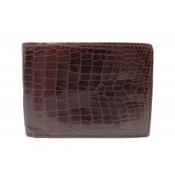 VINTAGE PORTEFEUILLE GUCCI PORTE CARTES EN CUIR DE CROCODILE MARRON WALLET 1400€