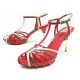 CHAUSSURES LOUIS VUITTON MARBELLA STRAP SANDALES 38 EN CUIR ROUGE SHOES 560€