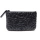 NEUF POCHETTE A MAIN CHANEL CAMELIA EN CUIR NOIR TROUSSE EMBOSSED CLUTCH 695€