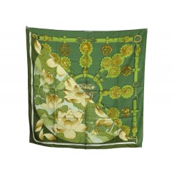 FOULARD HERMES TRIANGLES CUIVRERIES & FLEURS DE LOTUS