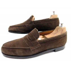 CHAUSSURES JM WESTON 180 8B 42 MOCASSINS DAIM VEAU VELOURS MARRON SHOES 575€