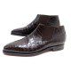 NEUF CHAUSSURES HERMES 42.5 BOTTINES EN CUIR DE CROCODILE MARRON LOW BOOTS 7200€