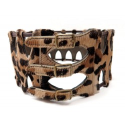 NEUF CEINTURE LARGE HANCHE A BOUCLES ALAIA LEOPARD T65 S CUIR POULAIN BELT 1050€