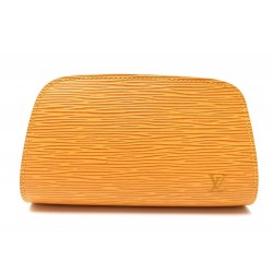 NEUF TROUSSE A MAQUILLAGE LOUIS VUITTON DAUPHINE POCHETTE EN CUIR EPI JAUNE 380€