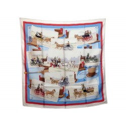 NEUF FOULARD HERMES LES MUSTANGS CHEVAUX SOIE ROSE BOITE SCARF