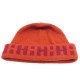 NEUF BONNET HERMES RAJASTAN MOTIF H EN CACHEMIRE ORANGE FONCE