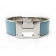 BRACELET HERMES CLIC CLAC H PALLADIE BLEU 