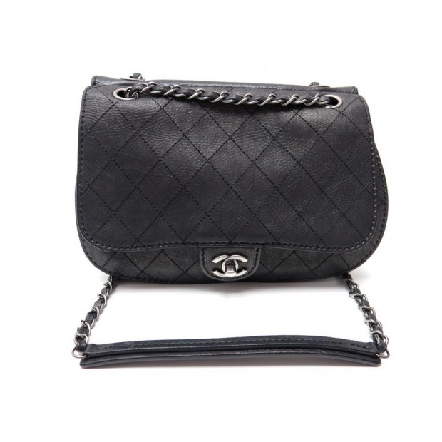 NEUF SAC A MAIN CHANEL TIMELESS BANDOULIERE EN CUIR MATELASSE GRIS PURSE 3550€