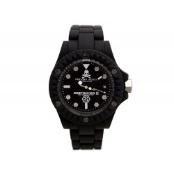 NEUF MONTRE PHILIPP PLEIN DESTROYER 2 42 MM QUARTZ SILICONE BLACK WATCH 550€