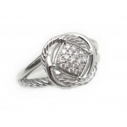 NEUF BAGUE DAVID YURMAN INFINITY 52 ARGENT & DIAMANTS SILVER DIAMONDS RING 470€