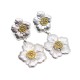 NEUF BOUCLES D'OREILLES BUCCELLATI GARDENIA EN ARGENT 32 DIAMANTS EARRINGS 1300€