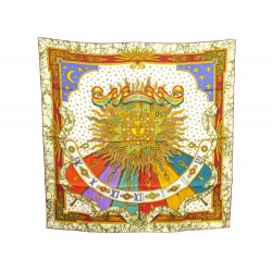 NEUF FOULARD HERMES CARPE DIEM EN SOIE JAUNE CARRE 90 CM SILK SCARF YELLOW 350€