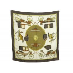 FOULARD HERMES LES VOITURES A TRANSFORMATION 1ERE EDITION 1965 CARRE SCARF 350€