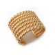 VINTAGE BRACELET CELINE MANCHETTE TRESSEE TORSADEE T 15 EN METAL DORE 490€