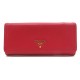 PORTEFEUILLE PRADA CUIR ROUGE + BOITE 