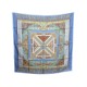 NEUF FOULARD HERMES SUR UN TAPIS VOLANT ANNIE FAIVRE BLEU CARRE SOIE SILK SCARF 