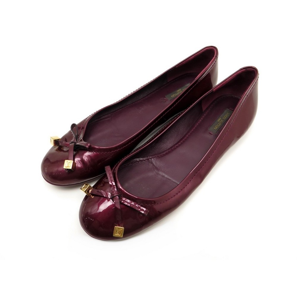 Louis Vuitton, Shoes, Louis Vuitton Python Elba Flats Burgundy Leather  Ballet Shoes