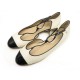 NEUF CHAUSSURES CHANEL G28651 40 BALLERINES A BRIDES BICOLORE FLAT SHOES 585€