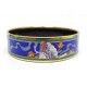 BRACELET HERMES IMPRIME LARGE 65MM EN EMAIL BLEU & METAL DORE ENAMEL 480€