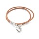 NEUF COLLIER BRACELET HERMES JUMBO ARGENTE EN CUIR MARRON + SAC NECKLACE 295€