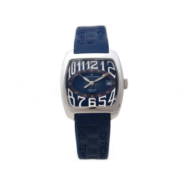 MONTRE OFFICINA DEL TEMPO MARRAKECH 316L 36 MM ACIER & GEL BLEU WATCH STEEL 260€