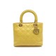  SAC A MAIN CHRISTIAN DIOR LADY PM 24CM EN CUIR BEIGE HAND BAG PURSE 