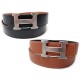 CEINTURE HERMES BOUCLE H 90 95 EN CUIR REVERSIBLE BOX NOIR TOGO MARRON 620€