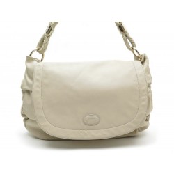 SAC A MAIN TOD'S EN CUIR BEIGE POCHON HAND BAG WHITE LEATHER PURSE 1500€