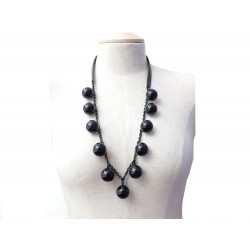 NEUF COLLIER BURBERRY BOULES NOIRES