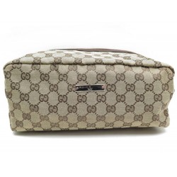 NEUF POCHETTE GUCCI TROUSSE DE TOILETTE TOILE MONOGRAMME BEIGE PURSE POUCH 395€