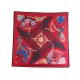 FOULARD HERMES FLEURS DE L'OPERA EN SOIE ROUGE NOIR CARRE 90 CM SILK SCARF 350€