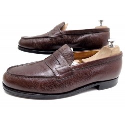 MOCASSINS JM WESTON 8.5D 43 CUIR GRAINE MARRON + EMBAUCHOIRS 