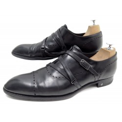 CHAUSSURES LOUIS VUITTON 11 45 RICHELIEU A BOUCLE EN CUIR NOIR BLACK SHOES 680€