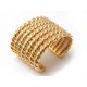 VINTAGE BRACELET CELINE MANCHETTE TRESSEE TORSADEE T 15 EN METAL DORE 490€