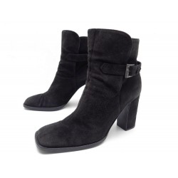 BOTTINES CHANEL EN VEAU VELOURS NOIR 40 