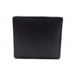 NEUF PORTE MONNAIE LOUIS VUITTON EN CUIR TAIGA NOIR LEATHER COIN CHANGE 440€