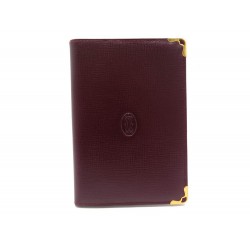 NEUF PORTE AGENDA MUST DE CARTIER EN CUIR GRAINE PORTE CARTE DIARY HOLDER 310€