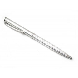 NEUF STYLO A BILLE HERMES ALLEGRO 310355ADD EN ARGENT MASSIF BALLPOINT PEN BOITE